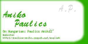 aniko paulics business card